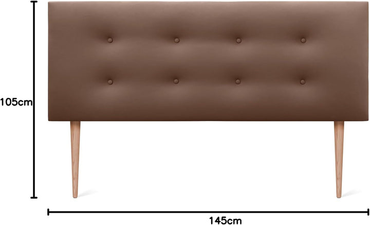 DHOME Kunstleder oder Stoff Kopfteil AQUALINE Pro mit 2 Reihen von Schaltflächen und Füssen gepolste