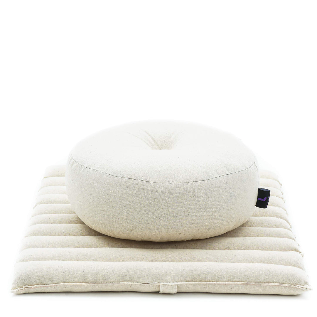 Leewadee Meditationsset Yogaset aus Meditationskissen Zafu und Kleiner rollbarer Sitzmatte Zabuton Ö