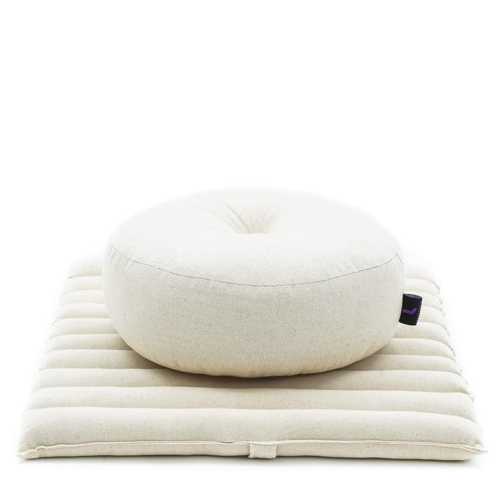 Leewadee Meditationsset Yogaset aus Meditationskissen Zafu und Kleiner rollbarer Sitzmatte Zabuton Ö
