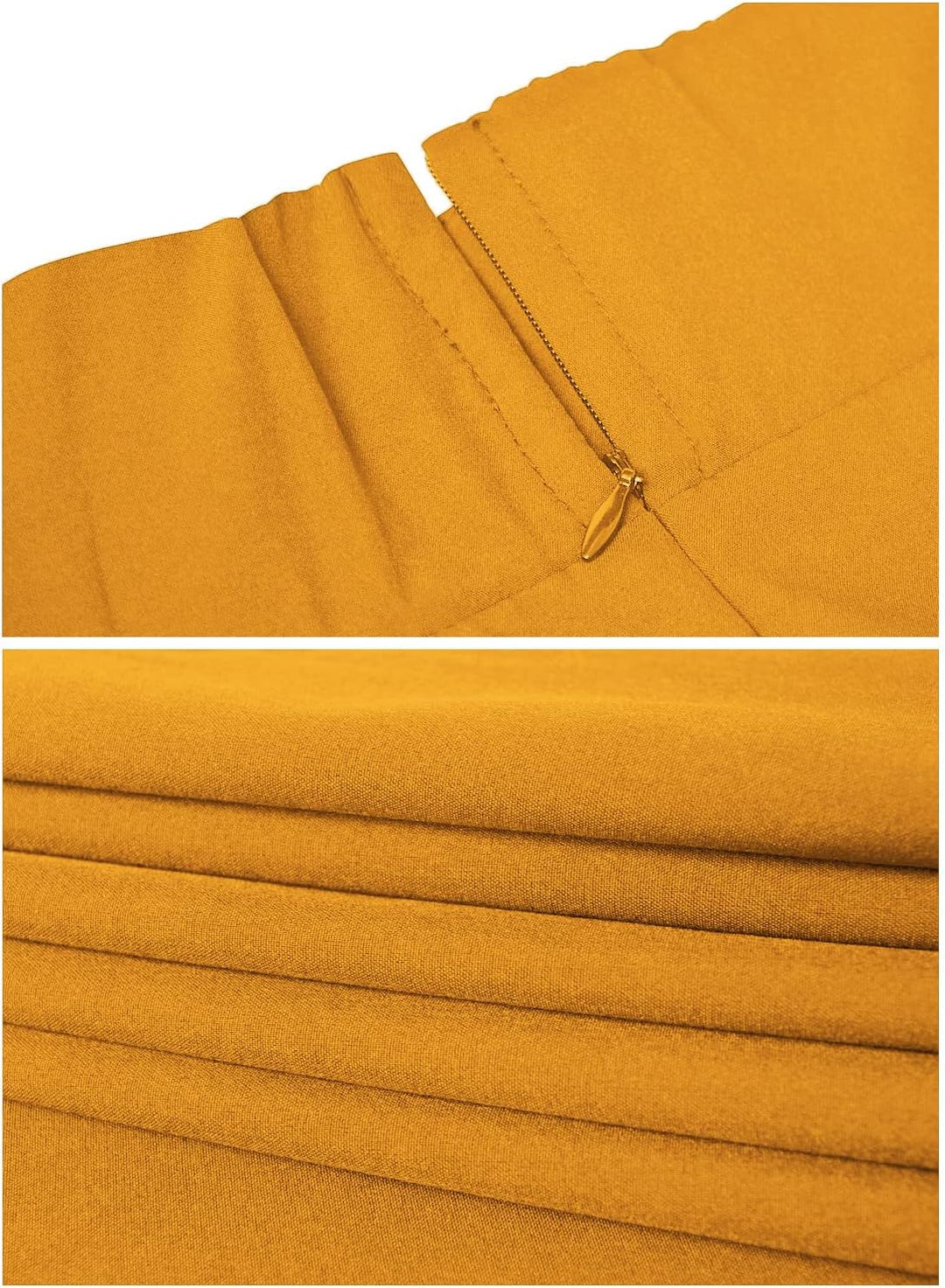 Damen High Waist Maxirock Taschen mit Seitenschlitz Langer A-Linie Rock M 0 Ingwer, L