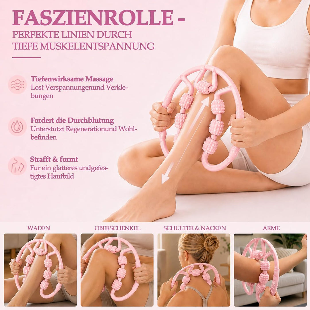 Pilates Set 14 Teilig für Zuhause–mit Pilates Ring, Pilates Ball, Faszienrolle, 5 Fitnessbänder für