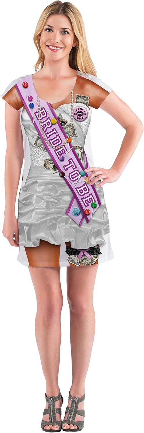 Boland 84248 - Fotorealistisches Kleid Bachelorette, Kostüme für Erwachsene, S