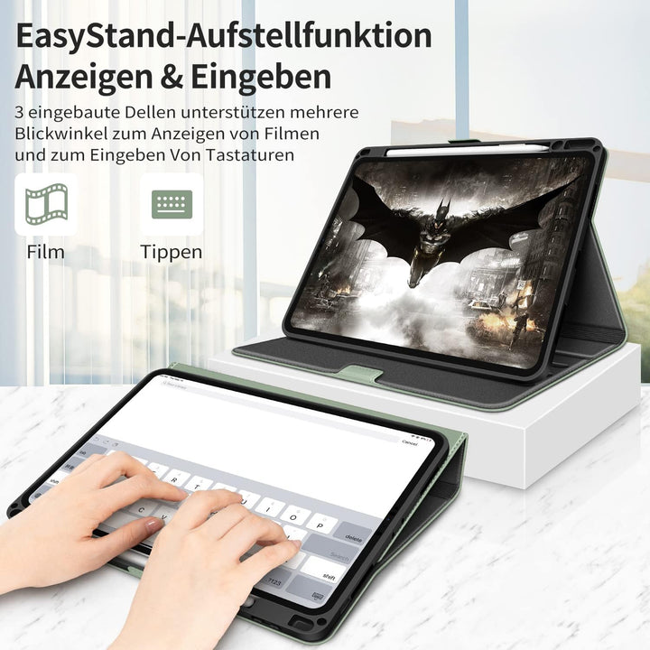 HOLIMET iPad Pro 11 Zoll Hülle 2022/2021/2020 mit Stifthalter, PU Leder Schutzhülle TPU-Rücken Stoss