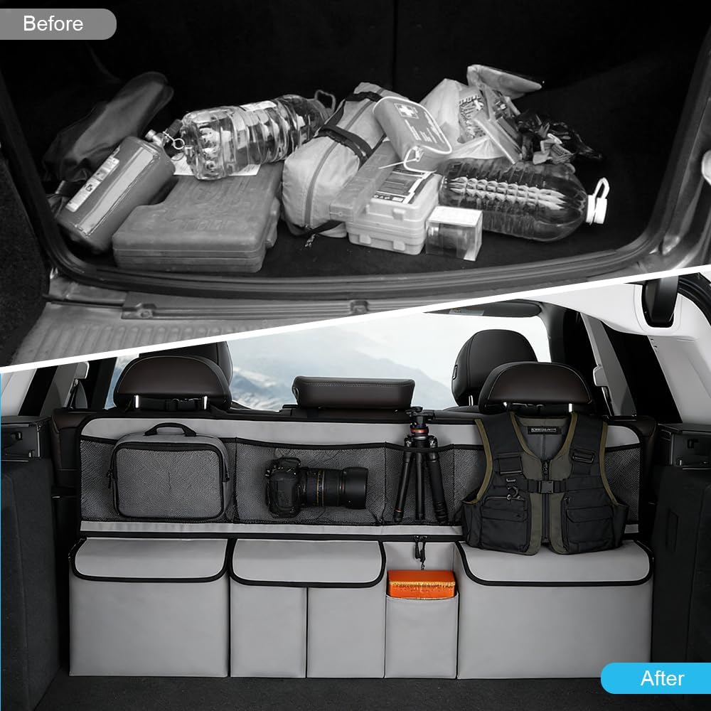 Auto Kofferraum Organizer, 105x51cm Kofferraum Organizer mit Hängefunktion, Wasserdichte Multifunkti