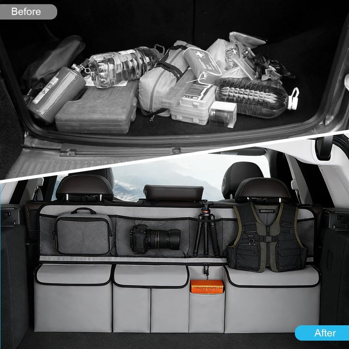Auto Kofferraum Organizer, 105x51cm Kofferraum Organizer mit Hängefunktion, Wasserdichte Multifunkti