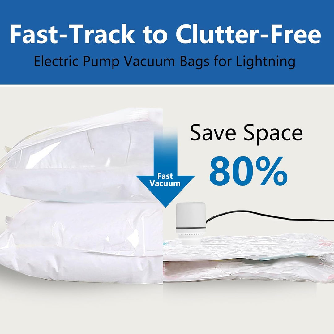 Vakuumbeutel für Kleidung mit elektrischer Luftpumpe, 11Pack (2 Jumbo/3 gross/3 mittel/3 klein), Vak