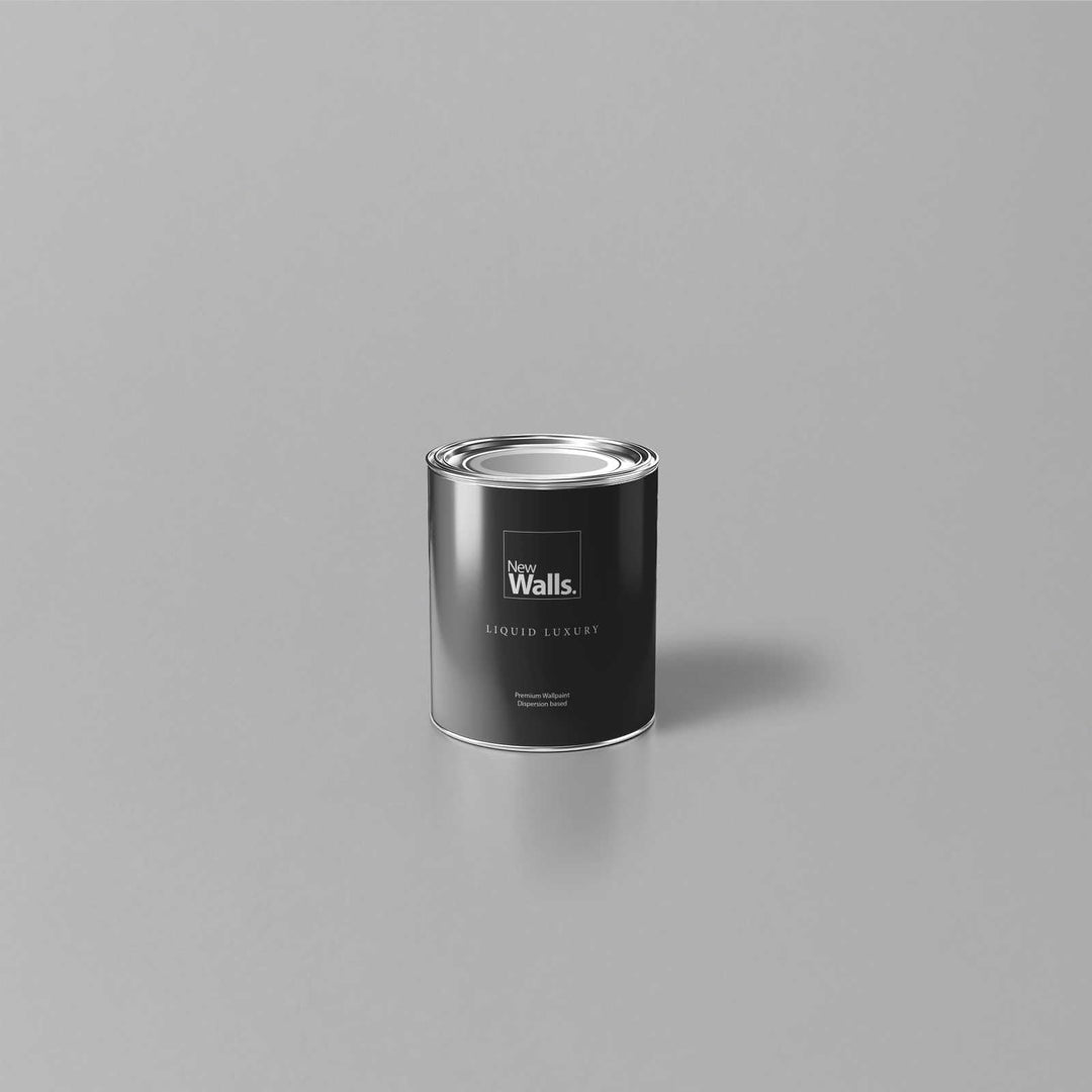 New Walls Premium Wandfarbe Grau, Silber Liquid Luxury Dispersionsfarbe für Innenräume – 1 L 1000 ml