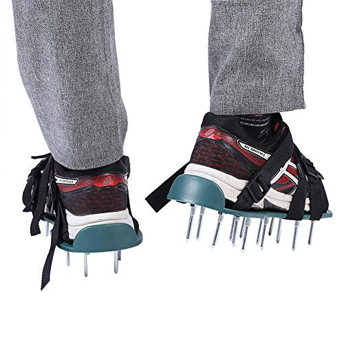 GOTOTOP Schuhe Nagelschuhe, Lawn Rasenbelüfter Sandalen Heavy Duty Spiked Gras Vertikutierer Rasen E