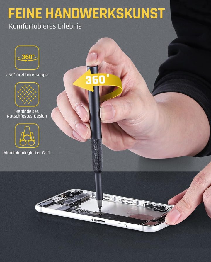 Fanttik X5 Max HANDBUCH Feinmechaniker Schraubendreher Set,50-in-1 magnetische Bits, kleiner Schraub