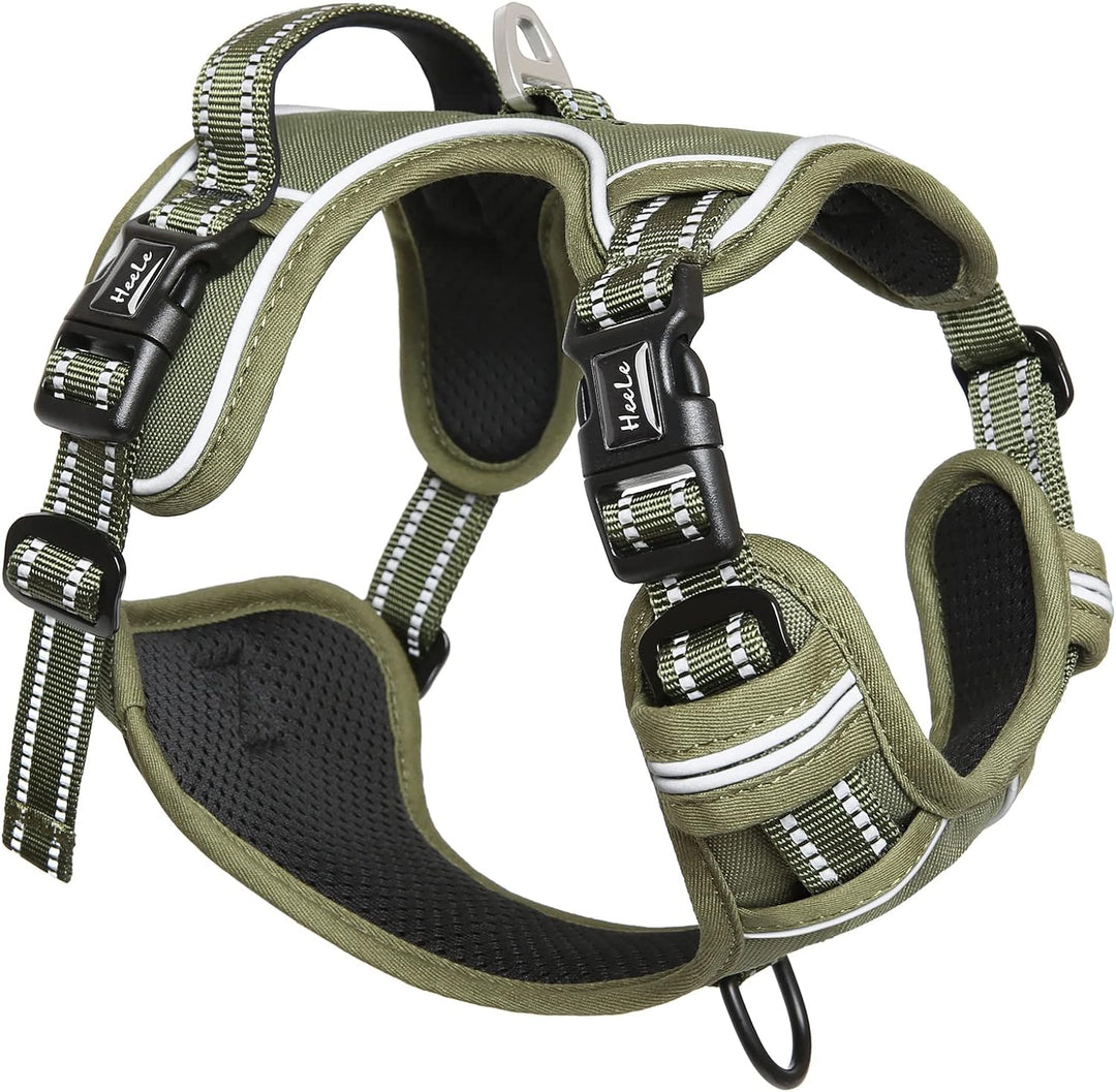 HEELE Hundegeschirr, Hundegeschirr für Kleine Hunde, Freigabe am Hals, Vorderseite Rückseite Clips H