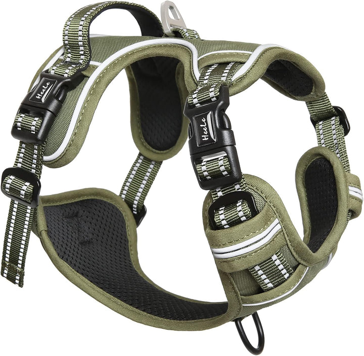 HEELE Hundegeschirr, Hundegeschirr für Grosse Hunde, Freigabe am Hals, Vorderseite Rückseite Clips H