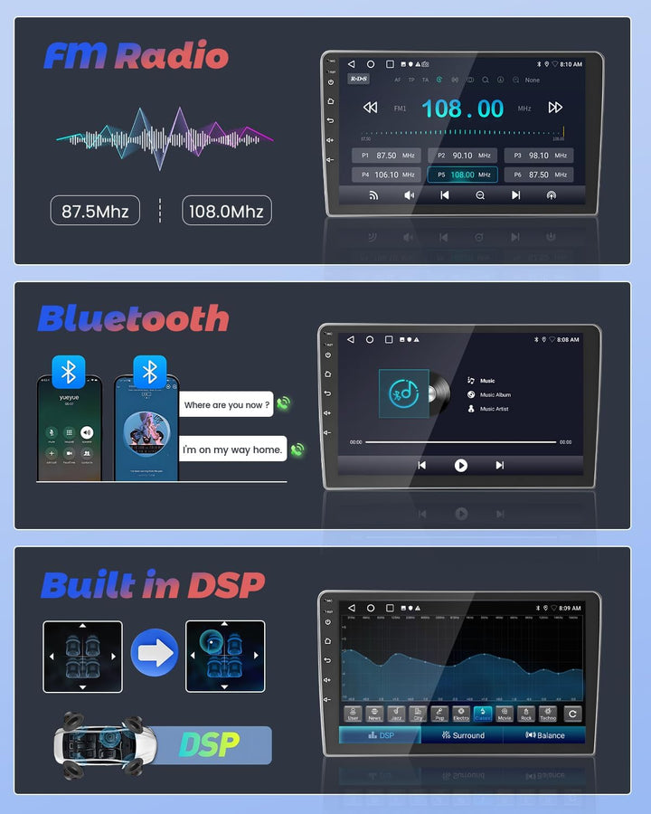 Hikity 2+64GB Android 15 Autoradio für Peugeot 508 2011-2018 Radio Carplay Android Auto Wireless, 9