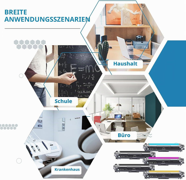 5er-Pack TN241 TN245 Kompatibel für Brother MFC 9332CDW DCP 9022CDW 9142 CDN HL-3142CW MFC-9332CDW D