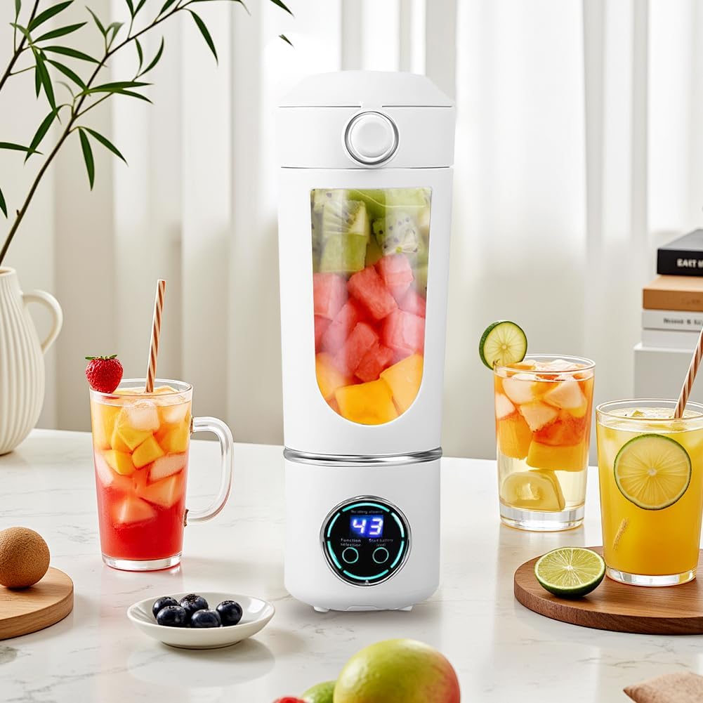 Tragbarer Mixer Smoothie Maker 700ml Mini-Mixer für Smoothies und Shakes Mini-Standmixer mit 12 Rost