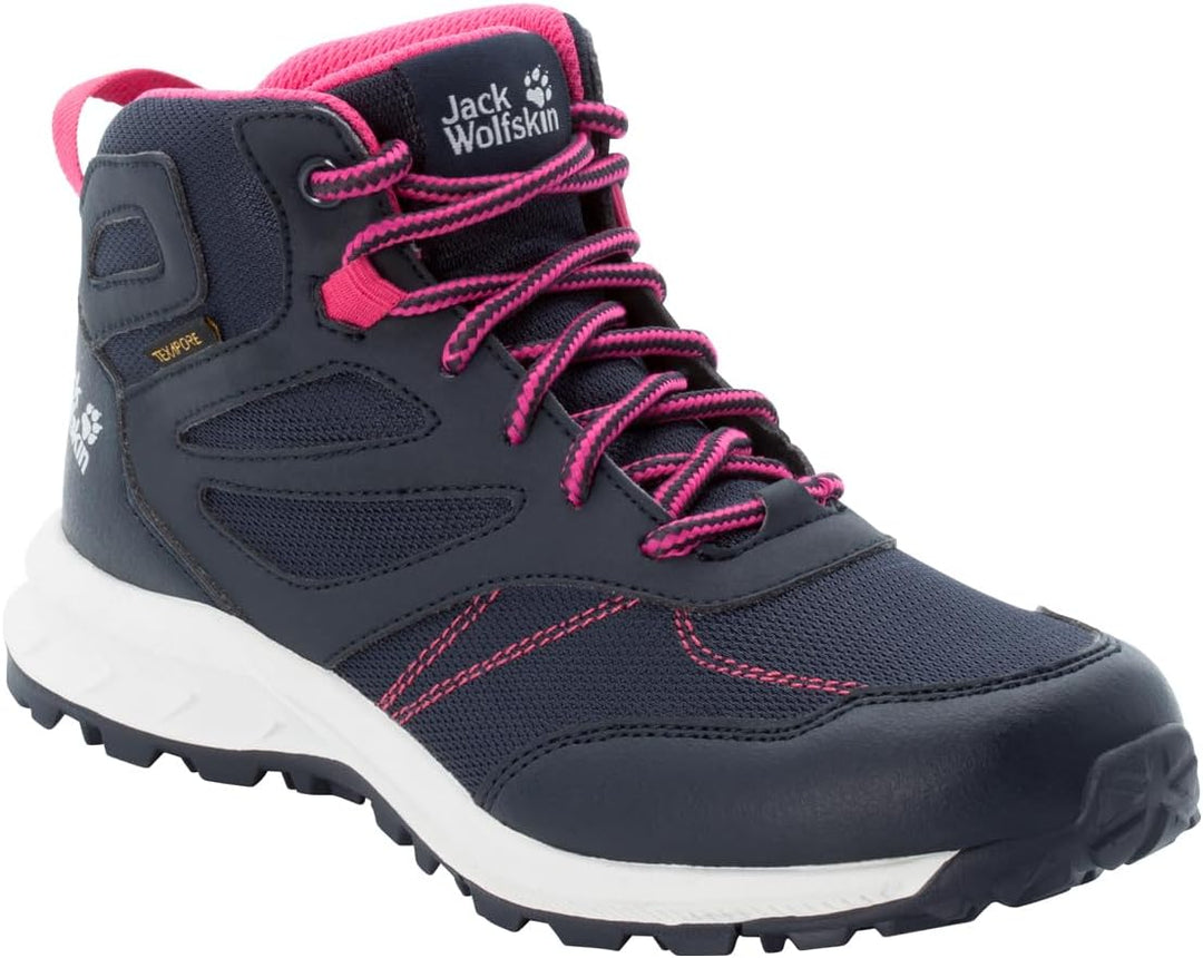 Jack Wolfskin Woodland Texapore Mid K Outdoorschuhe 33 EU Night Blue Pink, 33 EU Night Blue Pink