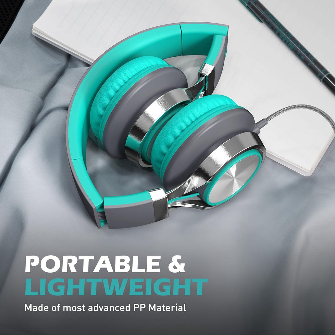AILIHEN C8 Kopfhörer mit Kabel Mikrofon und Lautstärkeregler Faltbar 3,5mm Headsets On-Ear für Smart