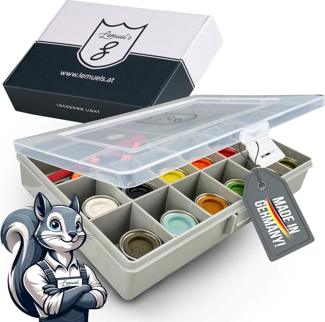 Lockdown Light Sortierbox – Organizer für Modellbau & Werkstatt | 13 Fächer, stapelbar, robust & che