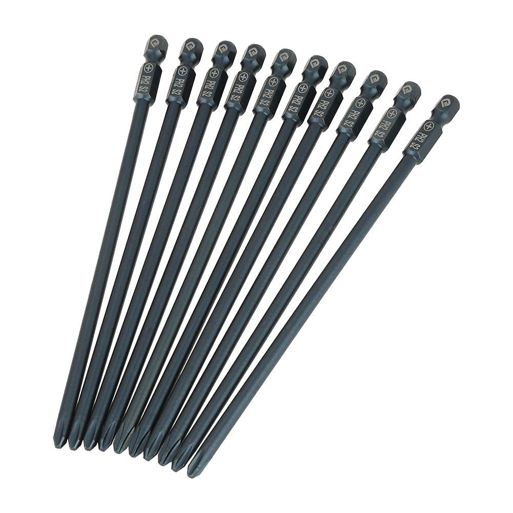 10 pcs150mm Schraubendreher Lange Kreuzschlitzschraubendreher-bits Set S2 1/4 inch Sechskantschaft P
