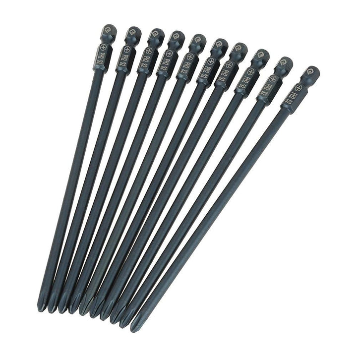 10 pcs150mm Schraubendreher Lange Kreuzschlitzschraubendreher-bits Set S2 1/4 inch Sechskantschaft P