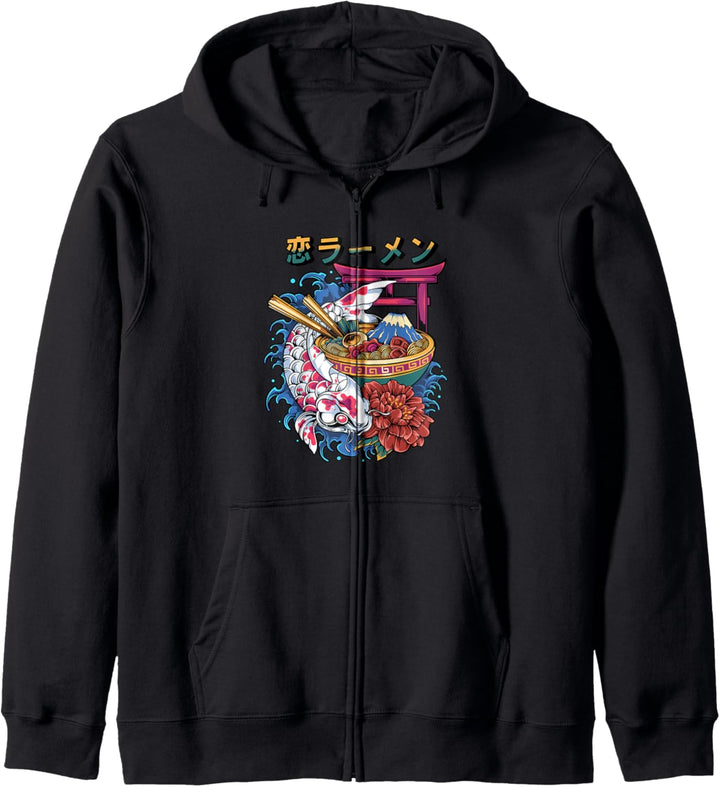 Koi Fisch Anime Kawaii Weeb Japanisches Essen Japan Ramen Kapuzenjacke