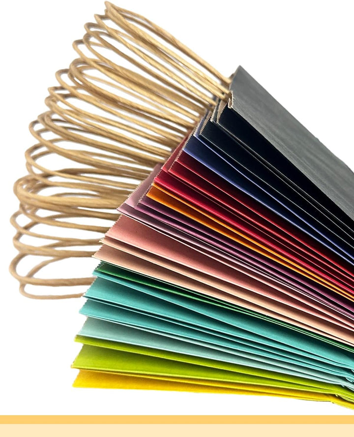 Gcardist 100 Stück Breit Gross-Geschenktüten aus Papier mit Henkeln–12.6"×4.3"×10" Party-Tüten aus K
