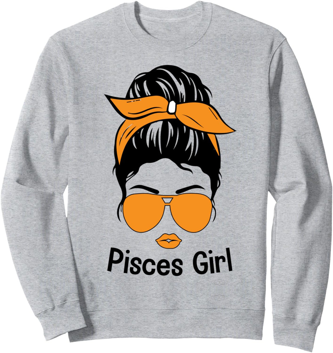 Pisces Girl Woman Face Bandana Brille Sweatshirt