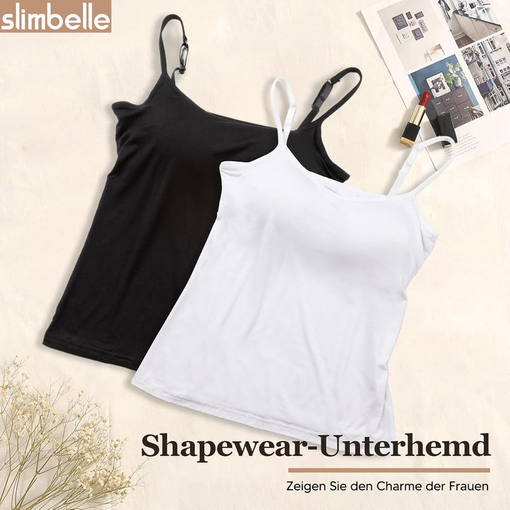SLIMBELLE Damen Unterhemd BH Hemd Seamless Tank Top mit entfernbaren Cups Bauchweg Shapewear Top Ohn