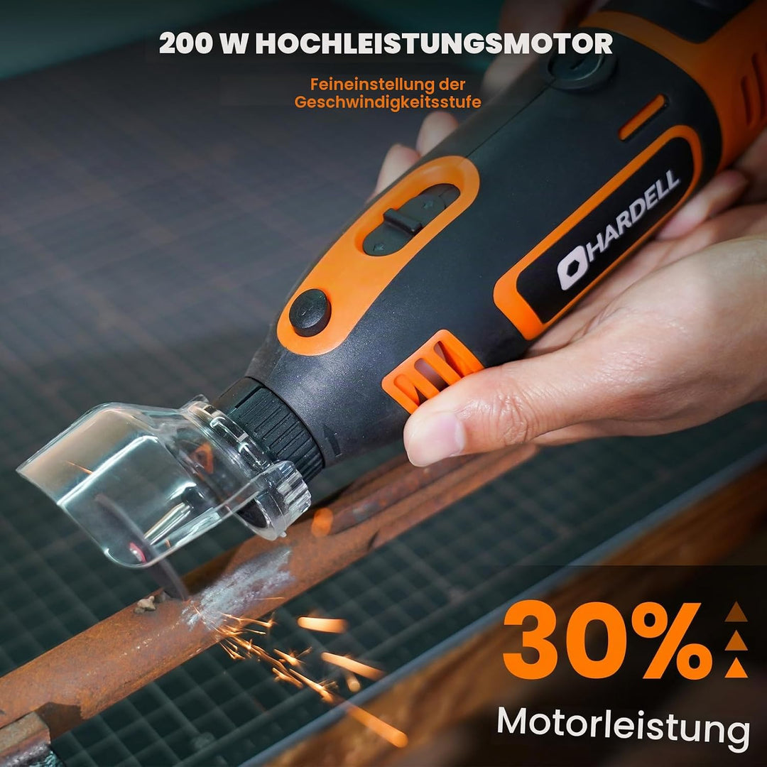 200W Corded Rotary Tool Kit with Fine Speed Control &amp; Flex Shaft 8000-40000 RPM Digital Display, 155