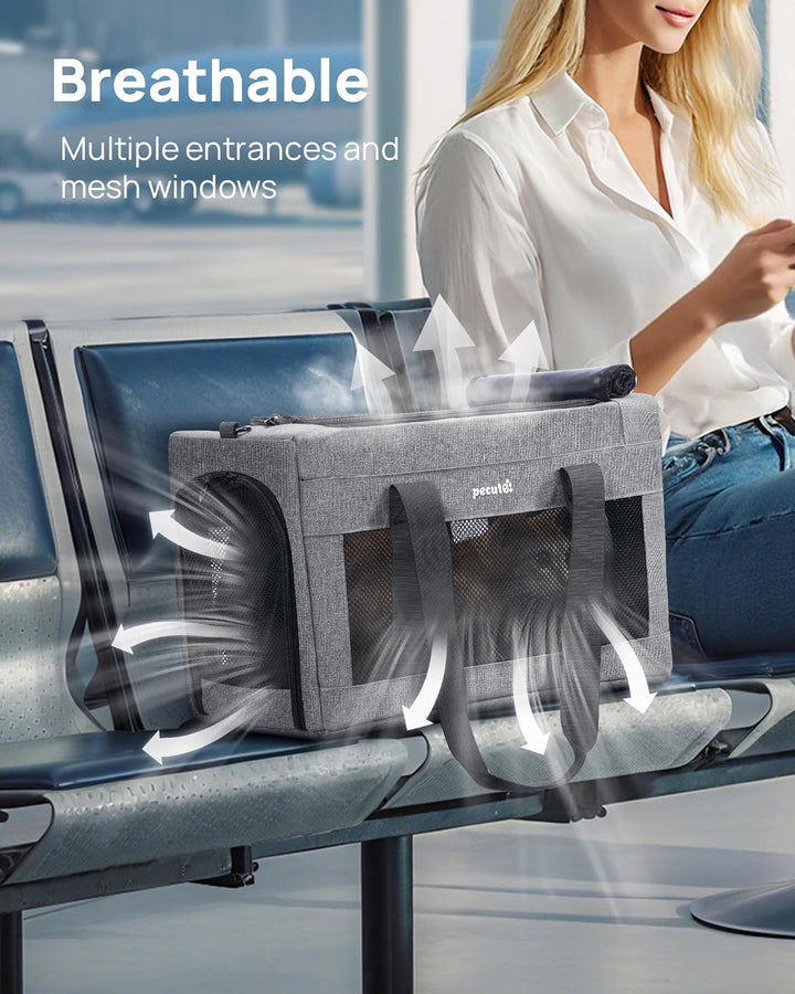 pecute Katzentasche Transporttasche Flugtasche Stabiler Halt Haustier Tragetasche, Transportbox Katz