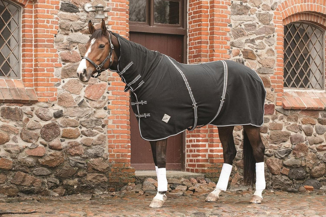 Catago Fleece-Teppich mit Hals, Fleeceteppich mit Hals, 135 cm, Schwarz, 135 cm Schwarz 135 cm, Schw