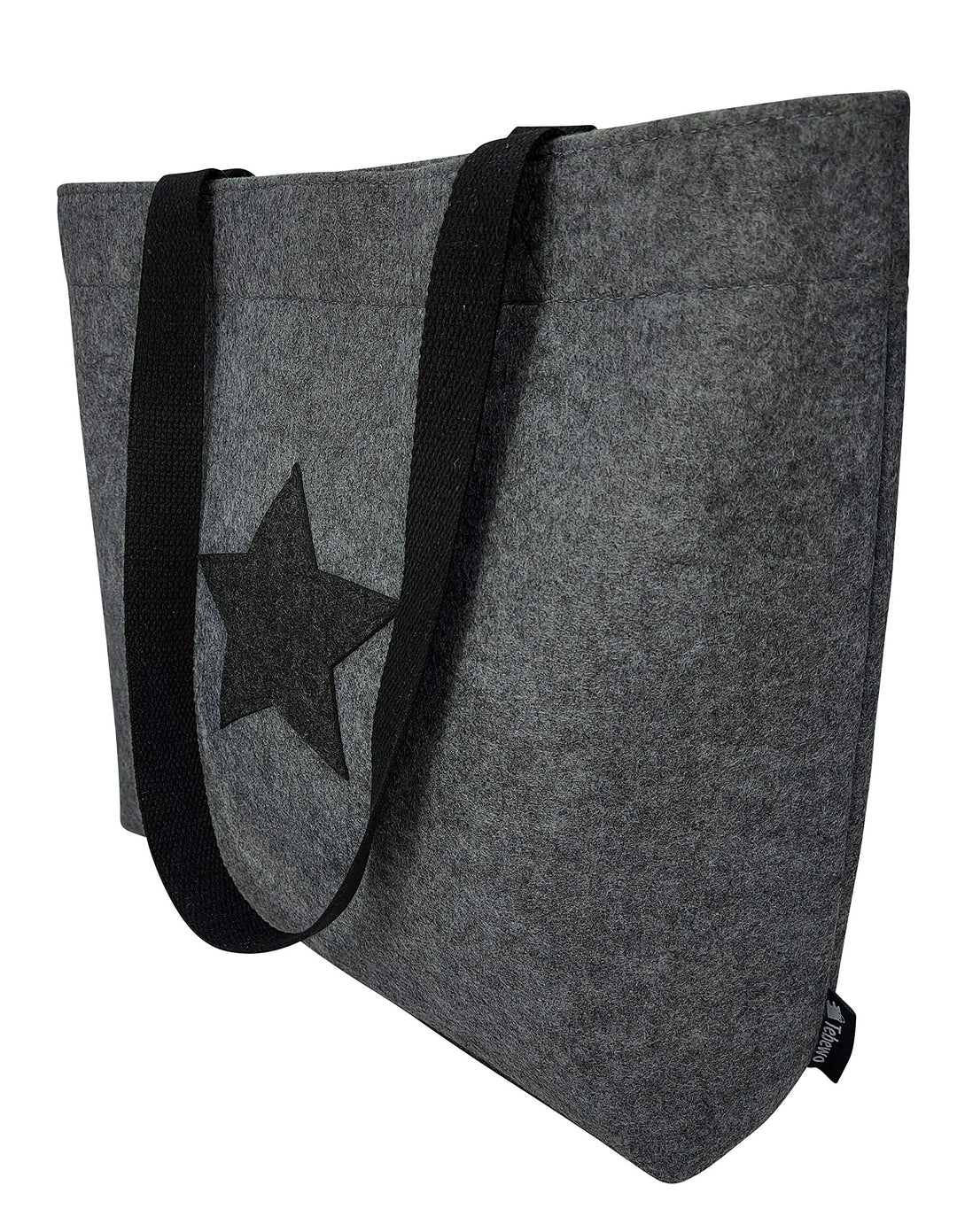 Tebewo verschliessbare Filztasche - praktische Einkaufstasche mit Druckknopf - modische Shopping Bag