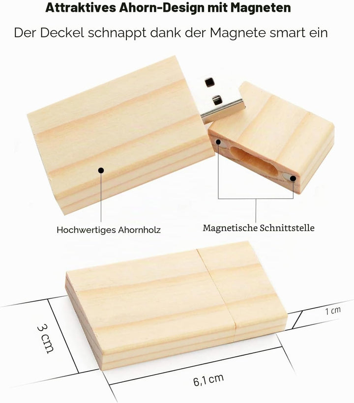 5-Pack 4GB USB Flash Drive Ahorn Holz 2.0 USB Flash Drive Memory Stick Datenspeicherung Pendrive Dis