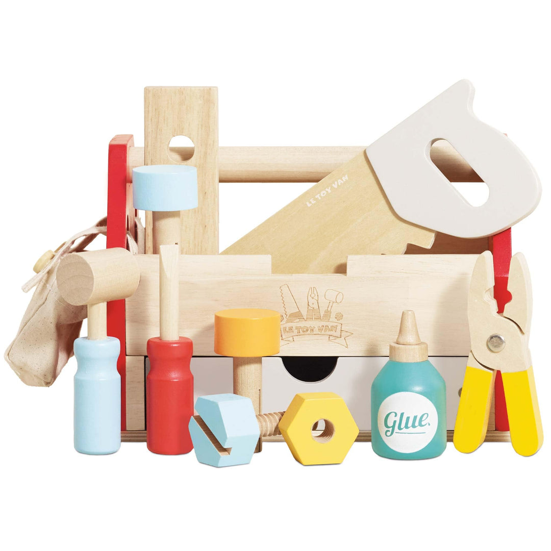 Le Toy Van – Pädagogisches Autos & Baustelle-Spielset aus Holz Werkzeugkiste für Rollenspiel | Für M
