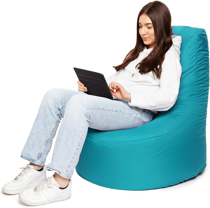 PATCH HOME Gamer Kissen Lounge Kissen Sitzsack Sessel Sitzkissen Bean Bag + Würfel/Hocker mit Reissv