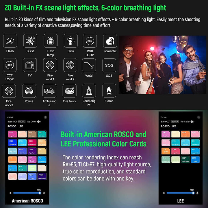 Weeylite RGB LED Videoleuchte, S03 Mini Videolicht mit APP-Steuerung,Kamera Licht Dauerlicht Dimmbar