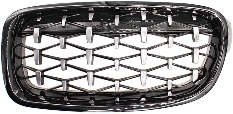 HZTWFC Schwarz Silber Auto Frontgrill Stossstangengrill Diamant Nieren Racing Grills Für BMW 3er F30