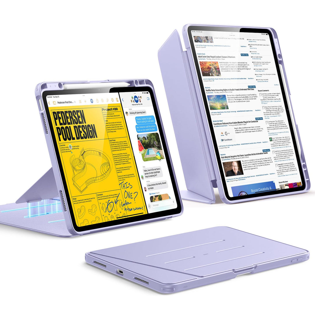 ESR Hülle für iPad Air 13 Zoll (2026/2025/2024) M4/M3/M2, Vertikale Stand, Mehrere Standwinkel, Ultr