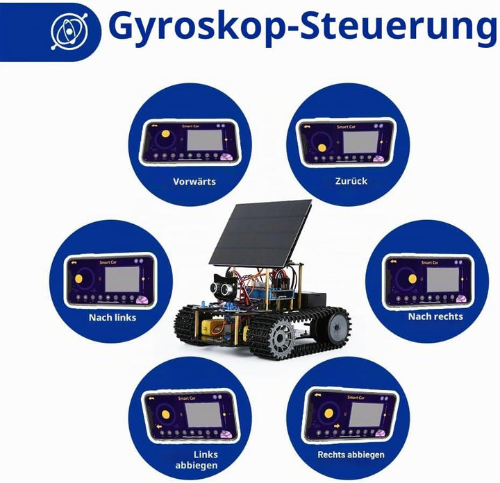 Roboterbausatz, Robotik für Kinder im Alter von 8–12 12–16+ Jahren, 4-in-1-ESP32-Smart-Tank-Solarrob
