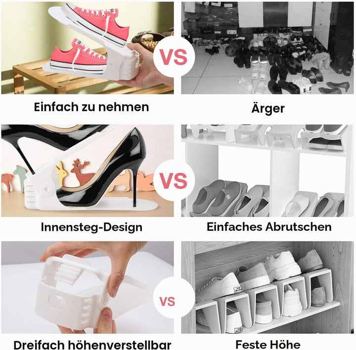 Schuhorganizer Platzsparend, 20 Stück Verstellbare Schuhstapler Platzsparend Schuh Organizer für Sch