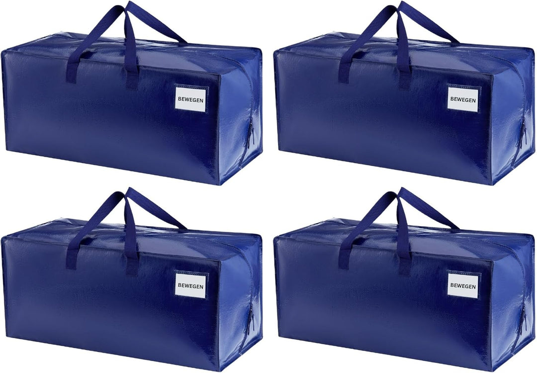VENO 4-er Pack extra grosse Umzugstaschen mit Rucksackgurten, Umzugshelfer, starke Griffe und Reissv