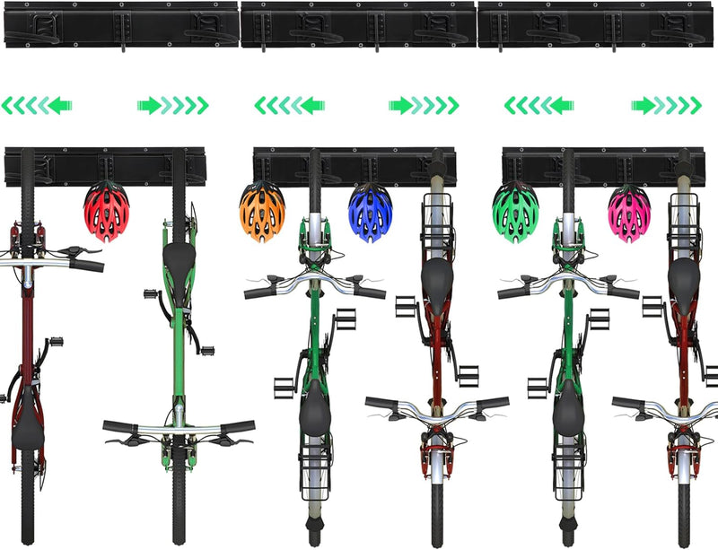 Sinoer Bike Wall Rack Bike Storage Wandhalterung für 6 Fahrräder + 5 Helme Werkzeugaufbewahrungshake