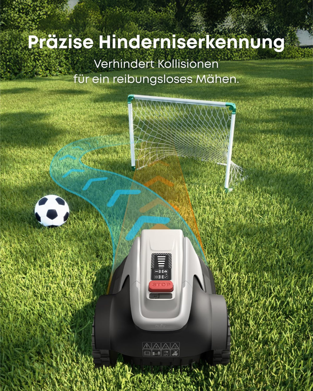 eufy E15 Mähroboter ohne Begrenzungskabel, Keine Signalausfälle, Kein RTK, TrueVision Technologie, S