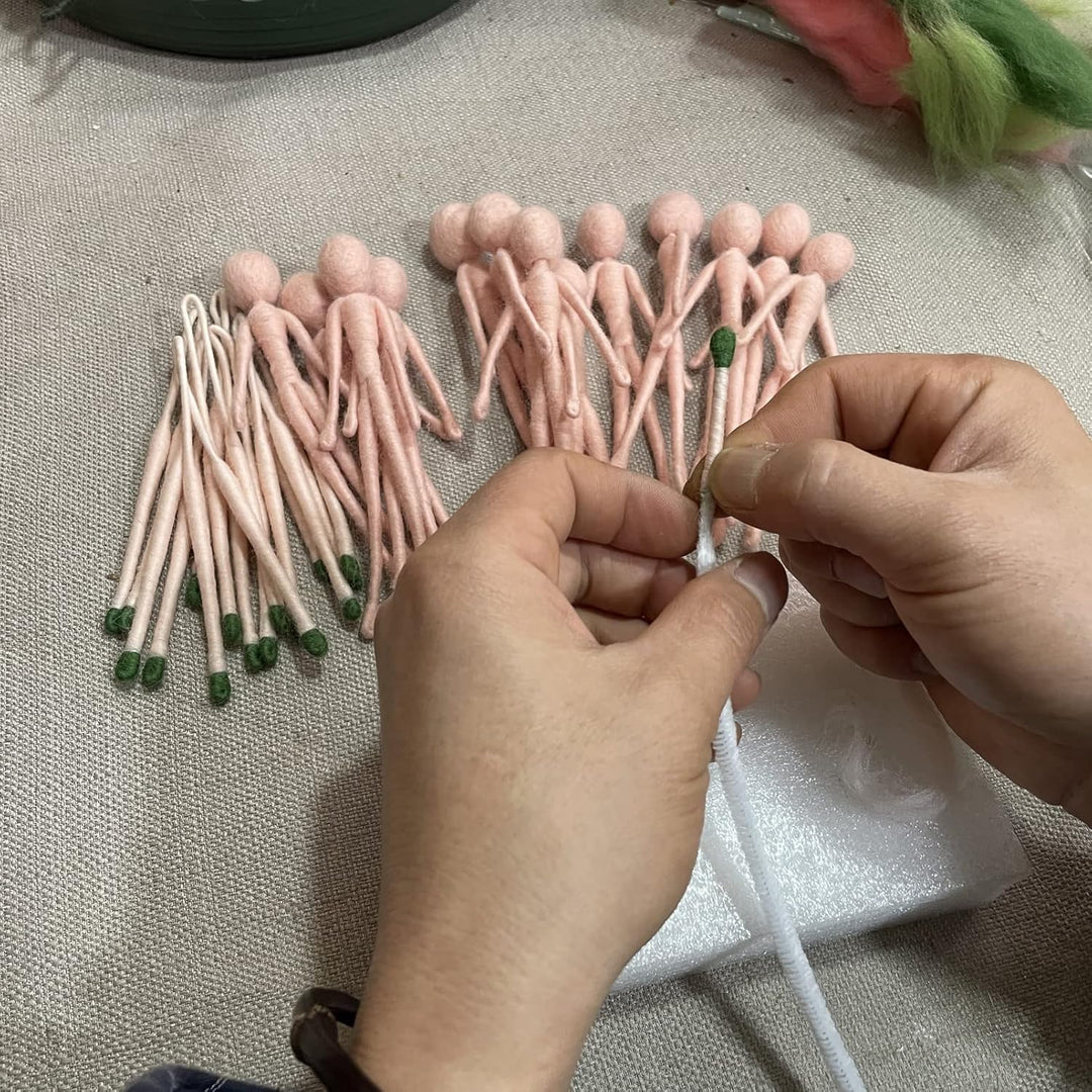 5 Stück Vorgefertigtes Filzset Filzwolle Körper 7cm, um Feen, Mumien, Gnomen, Aliens leichter zu mac