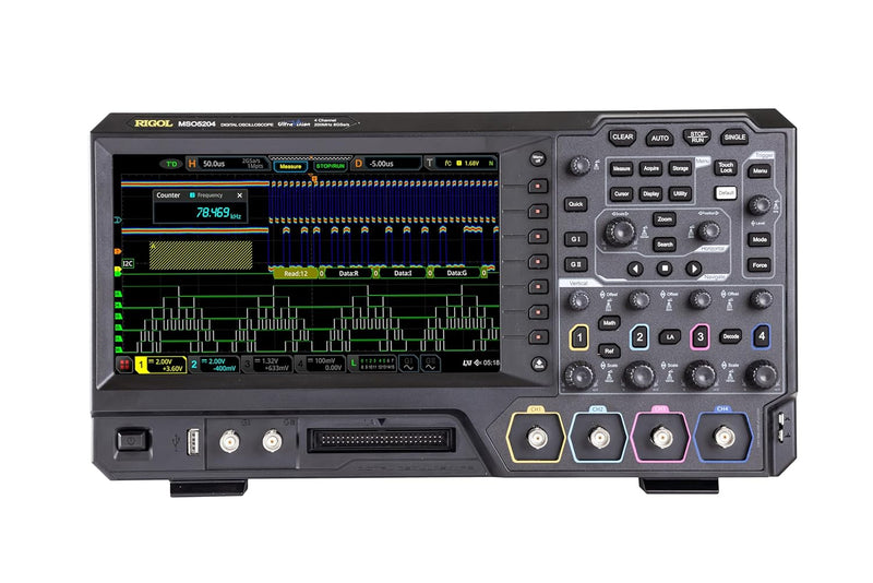 RIGOL MSO5204 Digitaloszilloskop, 4 Kanäle, 200MHz, 8Gsa/s, 100Mpts, 500000wfms/s, MSO5000-BND inklu