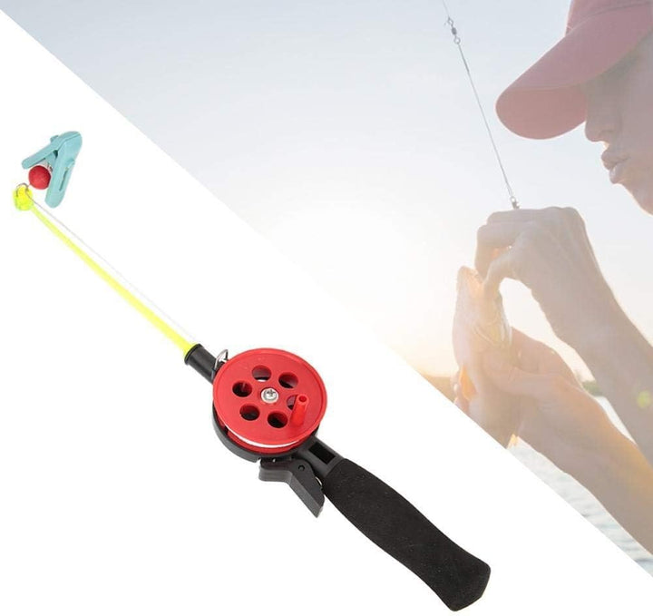 Jadeshay Angelrute, 2Pcs Fishing Kinderangel Krebsangel Mini tragbare EIS Angelrute mit Clip for Gar