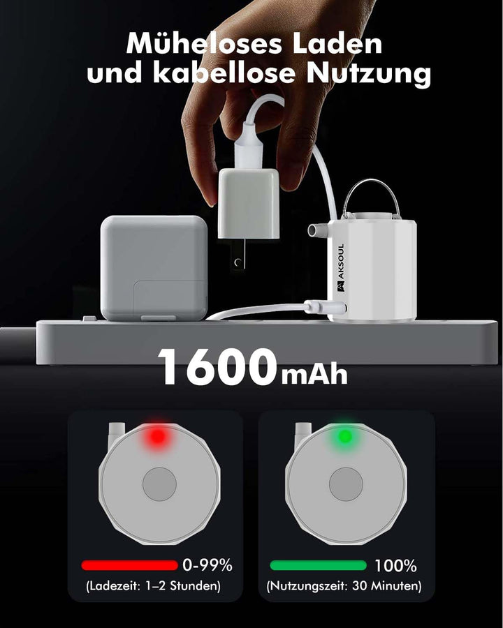 AKSOUL Elektrische Luftpumpe Pumpe Akku: 1600 3600 4000mAh Wiederaufladbare Batterie AA Batterie Por
