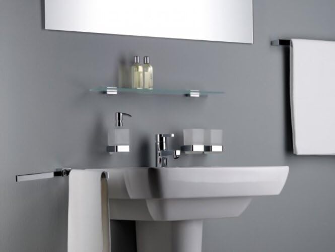 emco LOFT Handtuchhalter zweiarmig zur Wandmontage, schwenkbarer Badetuchhalter aus Aluminium, hochw