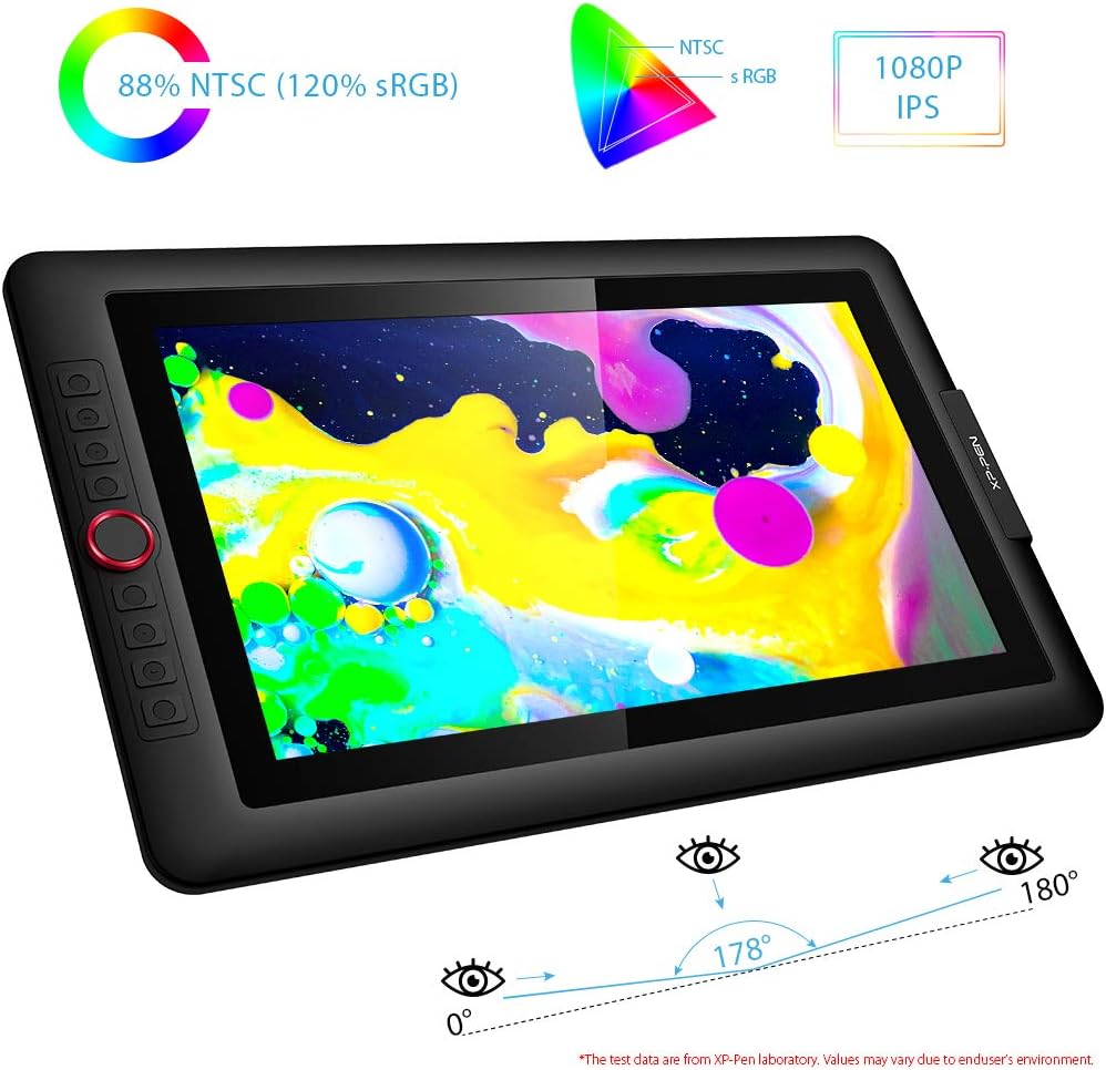 XP-PEN Artist 15.6 Pro Grafiktablett mit HD IPS Pen Display Tilt-Funktion mit Gratissoftware zum Ski