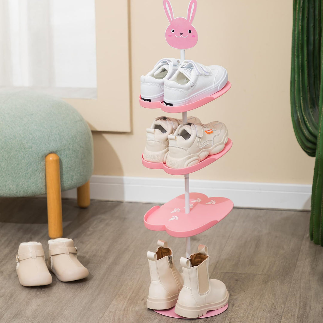Kinder Schuhregal - Kreativ Drehen Aufbewahrungsregal, Dreidimensional Karikatur Hasen, Hase
