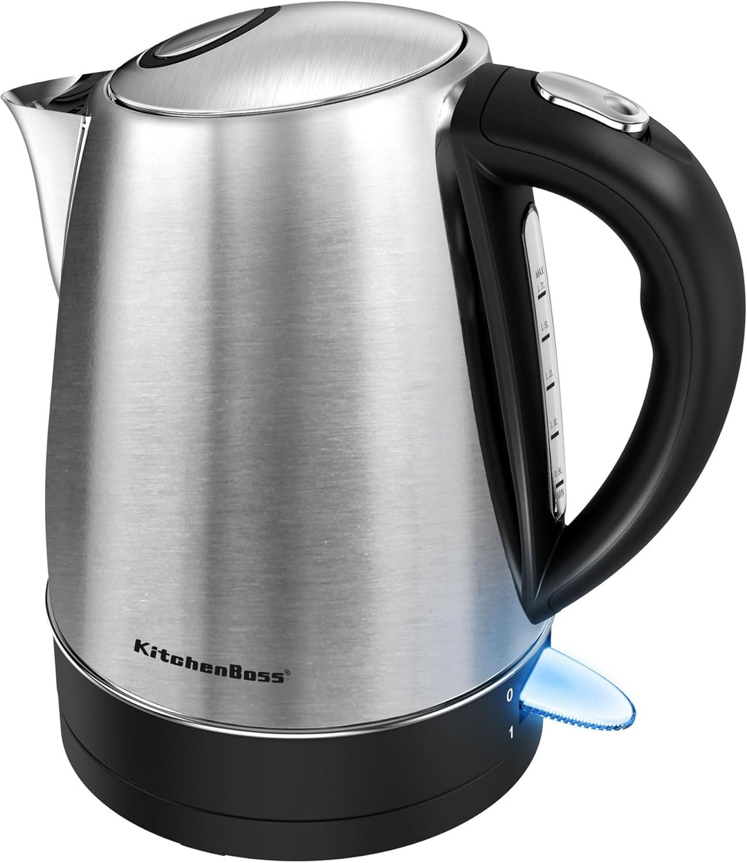 KitchenBoss Wasserkocher 1,7L Wasserkocher Edelstahl：Elektrischer Wasserkocher mit Kalkfilter, Wasse